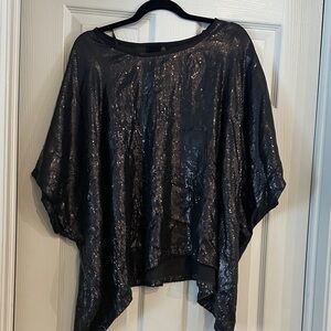 Black Sequin Women's poncho shawl